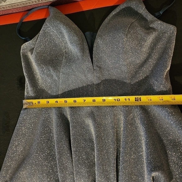 Ever Pretty Shiny Deep V Neck Short Dress Dusty Navy Size (10) - Picture 6 of 15